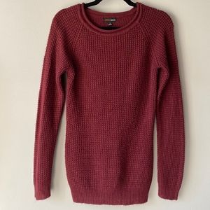 NWOT - Ambiance Apparel - maroon waffle knit sweater